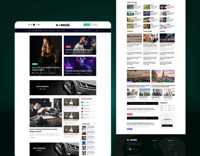 Portfolio of UI/UX Design For Times Morning Blog and Magazine Website